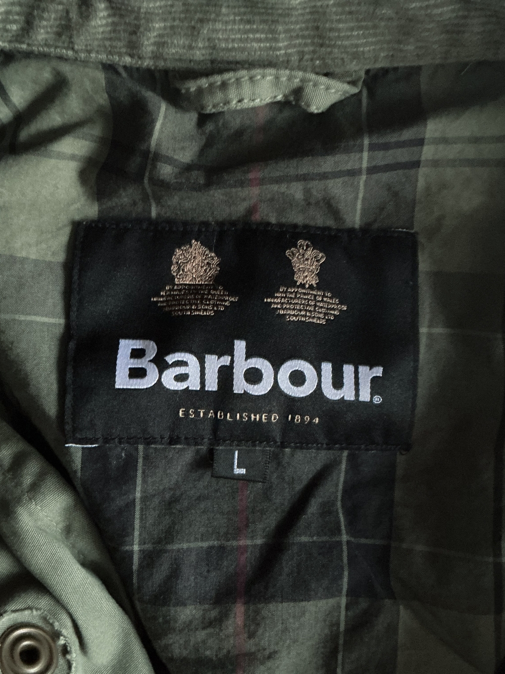 Barbour Jacket Olive Ashby Casual Cotton Field Pocket Utility Long Coat Mens Lg - Picture 2 of 16